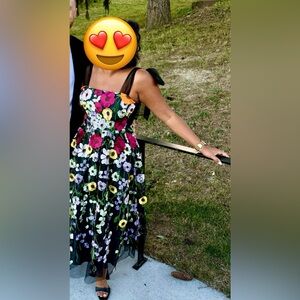 Floral Dress with Sheer Straps